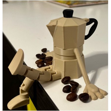 3D Printed Italian Moka Pot Figurine Coffee Decor